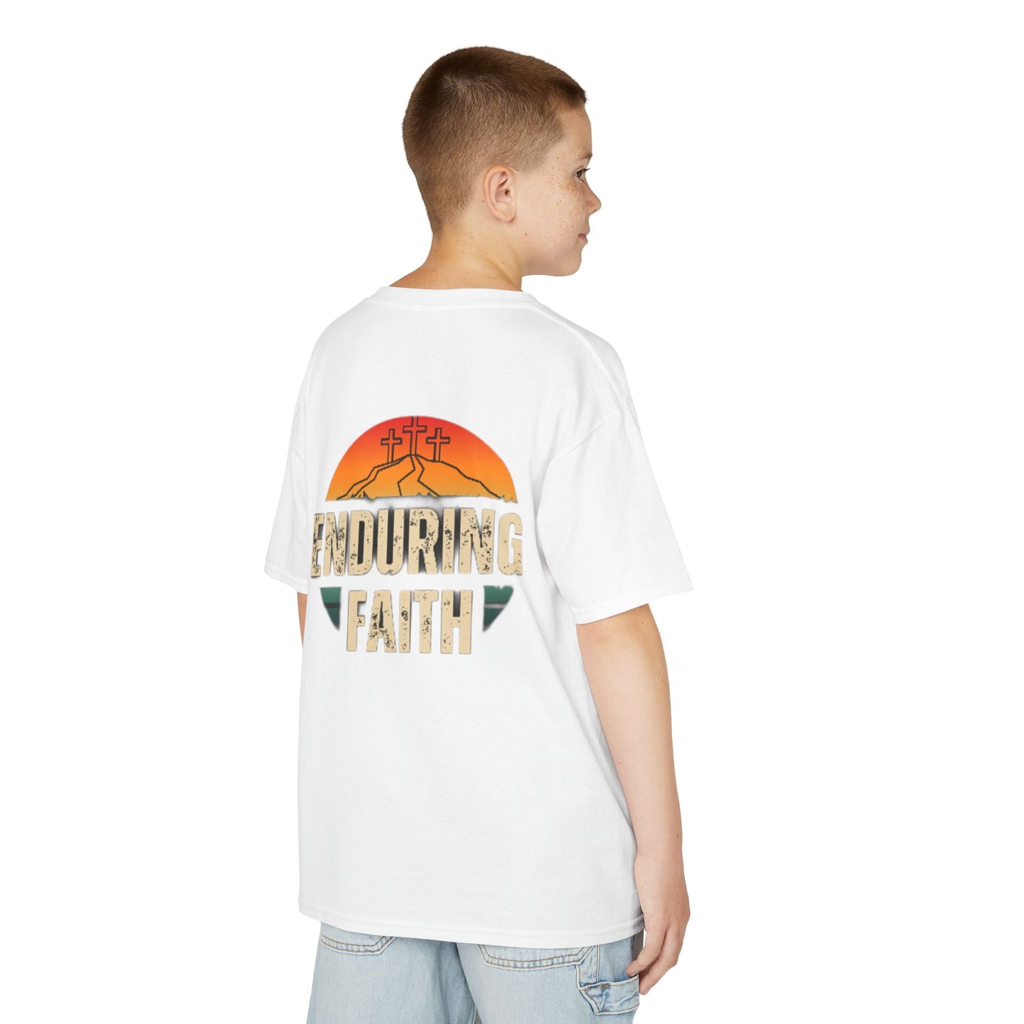 Kids Heavy Cotton Tee - Built Biblically & Enduring Faith Design