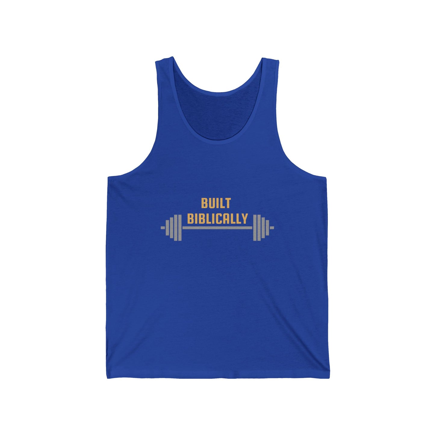 Biblical Strength Unisex Jersey Tank Top - Built Biblically with Joshua 1:9