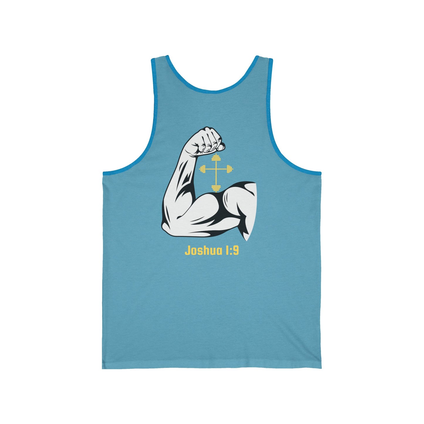 Biblical Strength Unisex Jersey Tank Top - Built Biblically with Joshua 1:9
