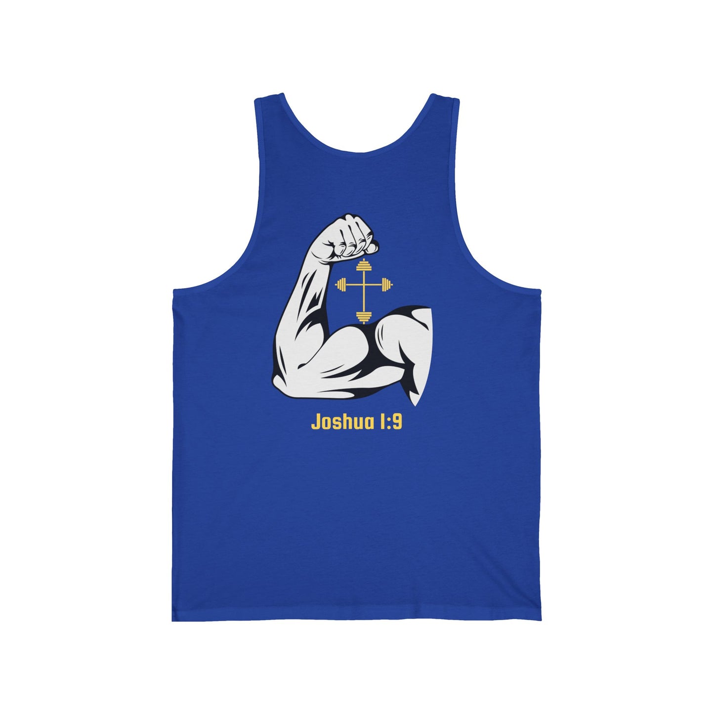 Biblical Strength Unisex Jersey Tank Top - Built Biblically with Joshua 1:9