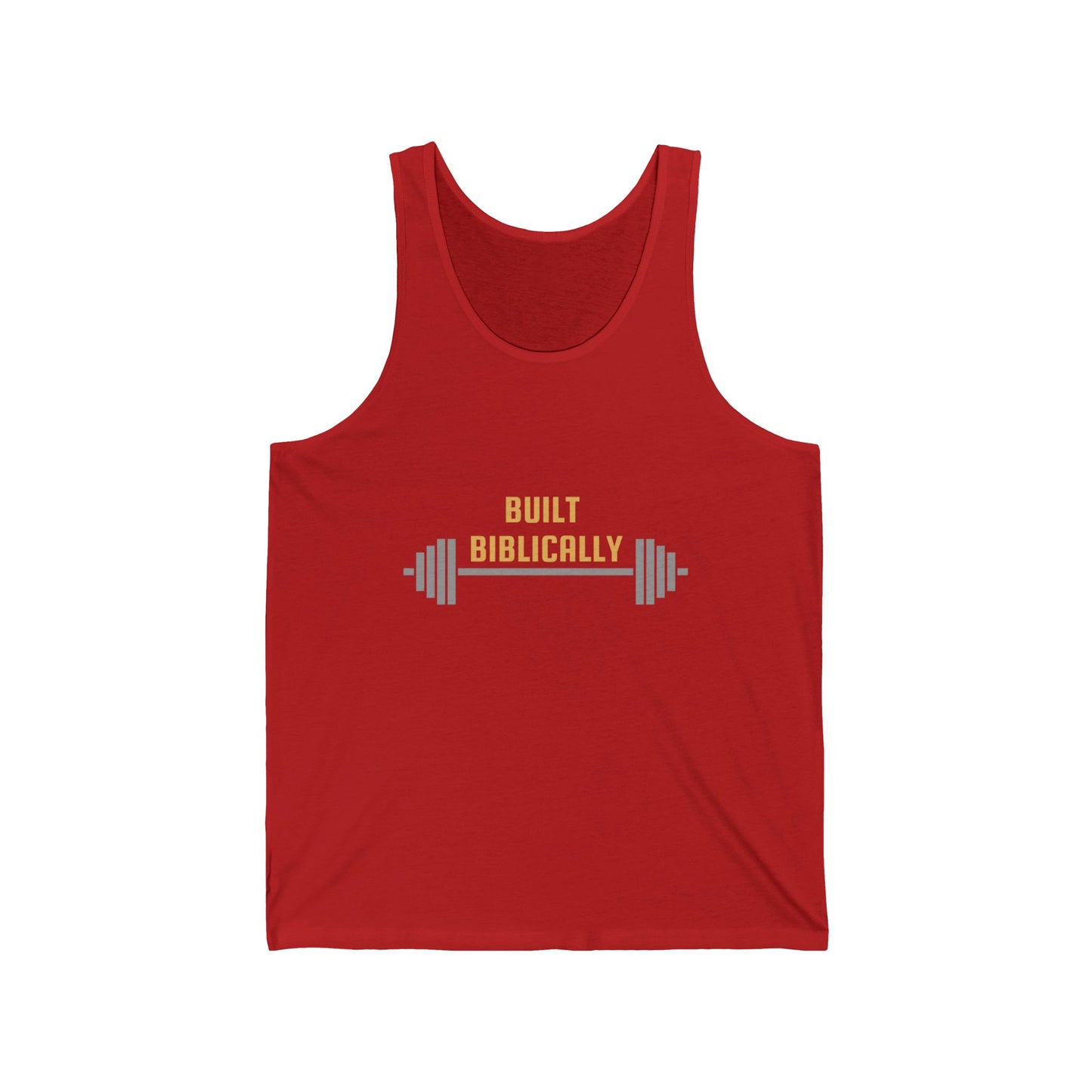 Biblical Strength Unisex Jersey Tank Top - Built Biblically with Joshua 1:9