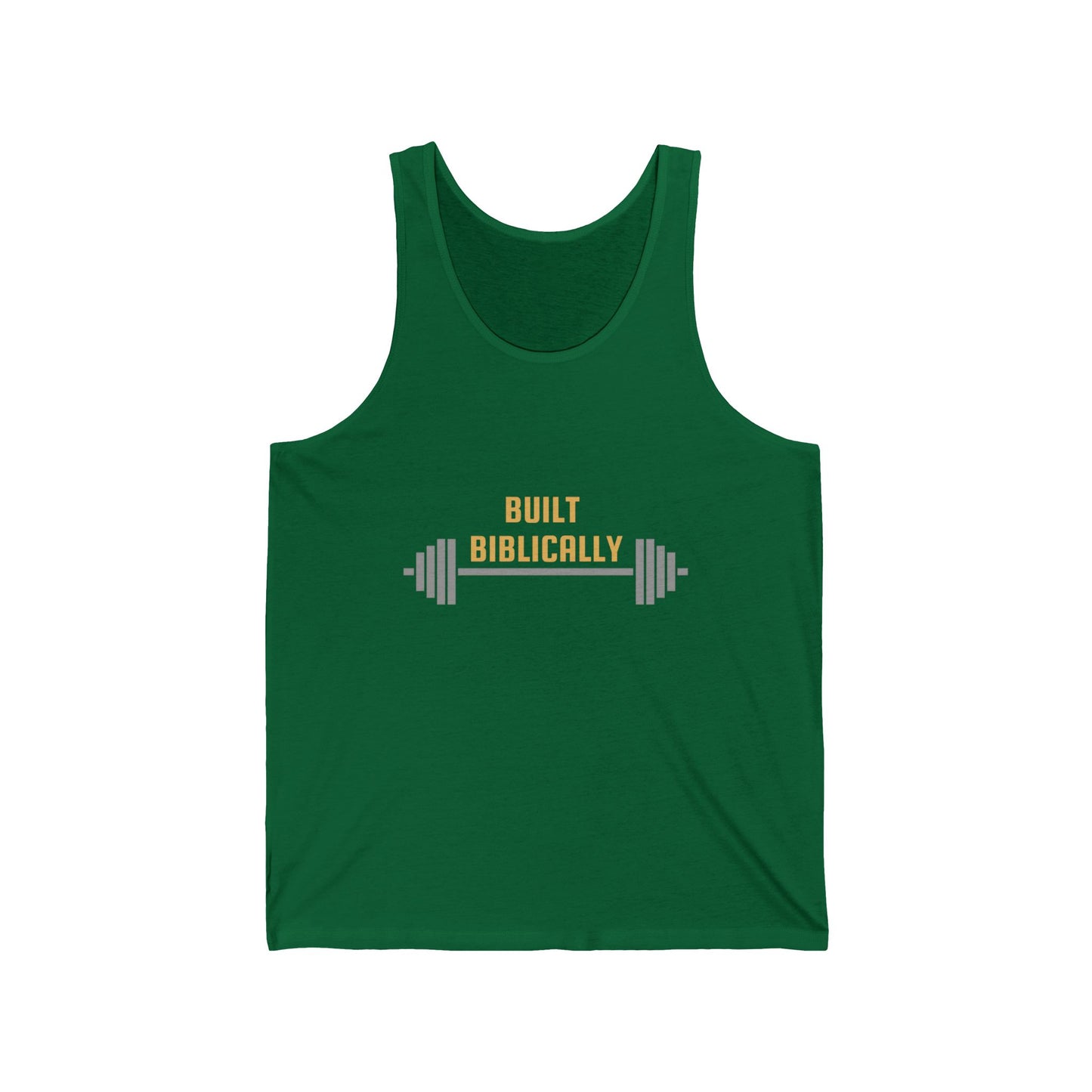 Biblical Strength Unisex Jersey Tank Top - Built Biblically with Joshua 1:9