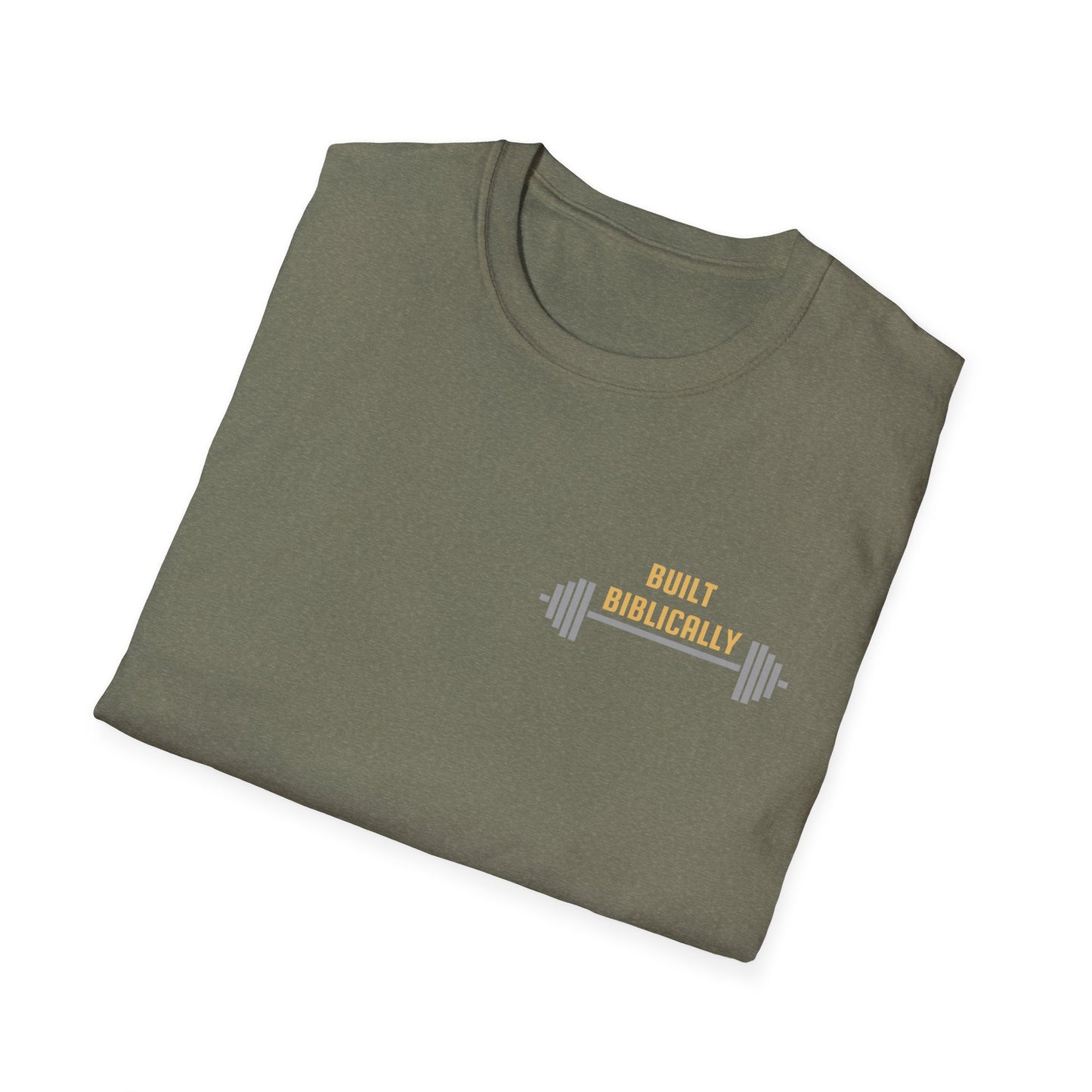 Unisex Softstyle T-Shirt - Powered by Christ, Philippians 4:13 White Text