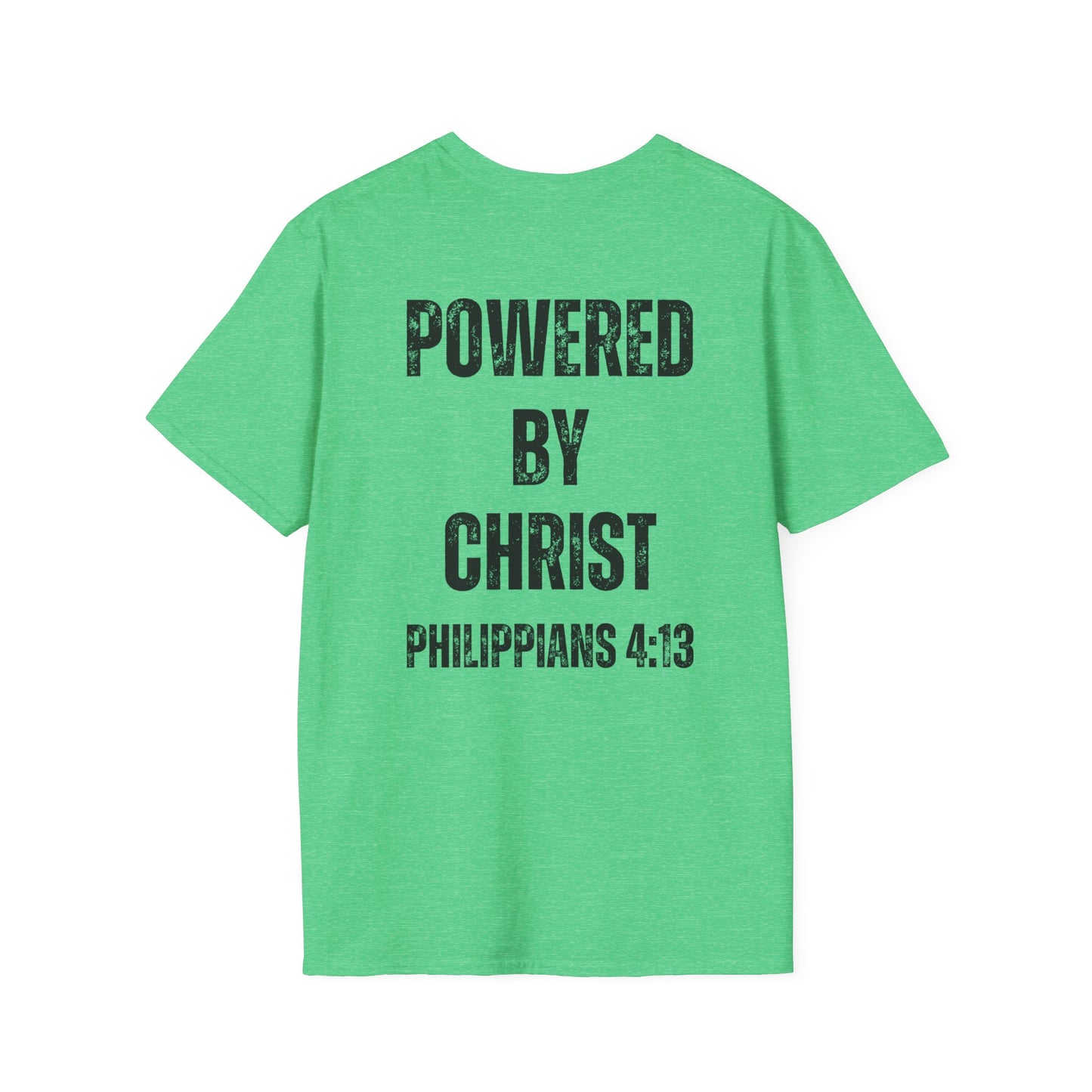 Unisex Softstyle T-Shirt - Powered by Christ, Philippians 4:13