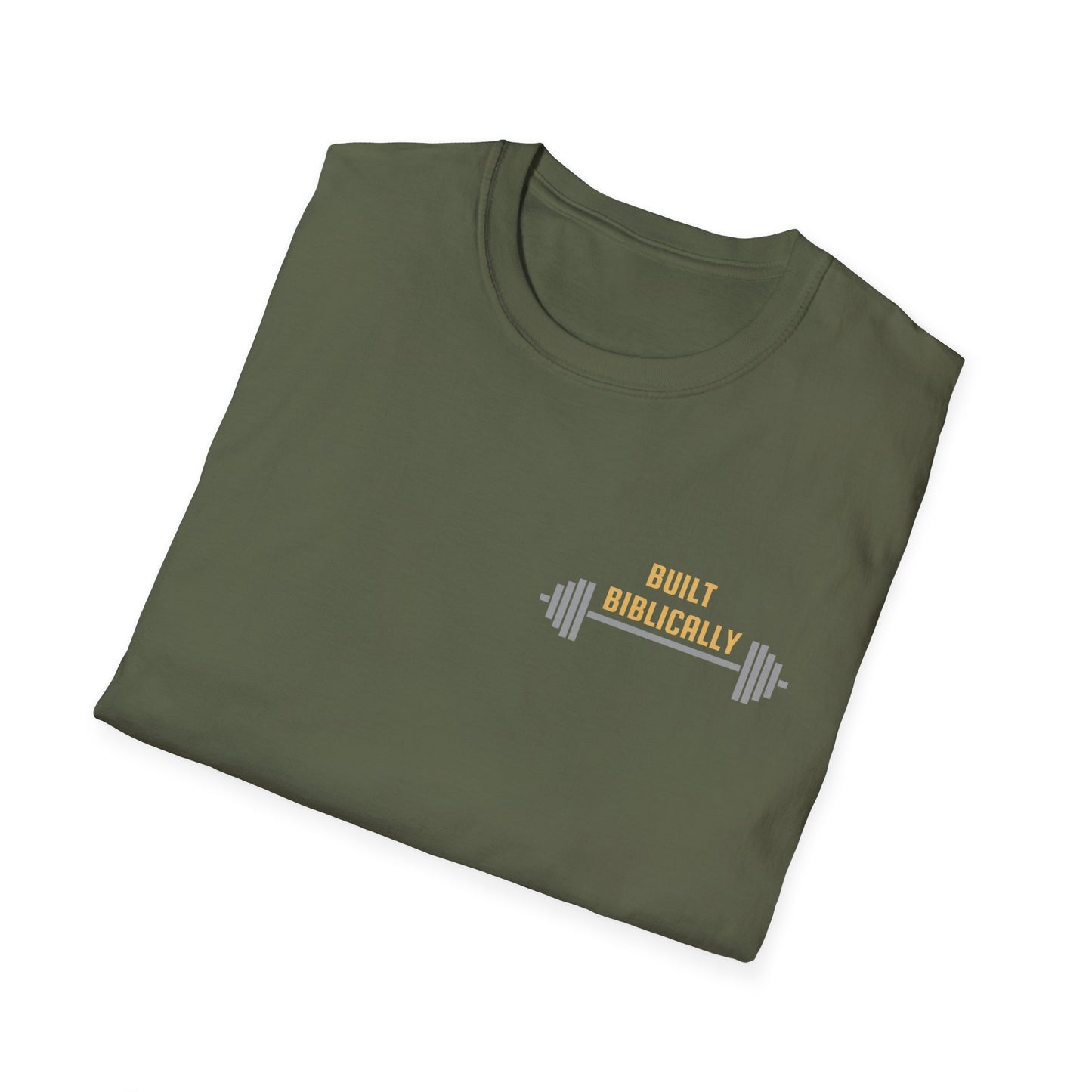 Unisex Softstyle T-Shirt - Powered by Christ, Philippians 4:13 White Text