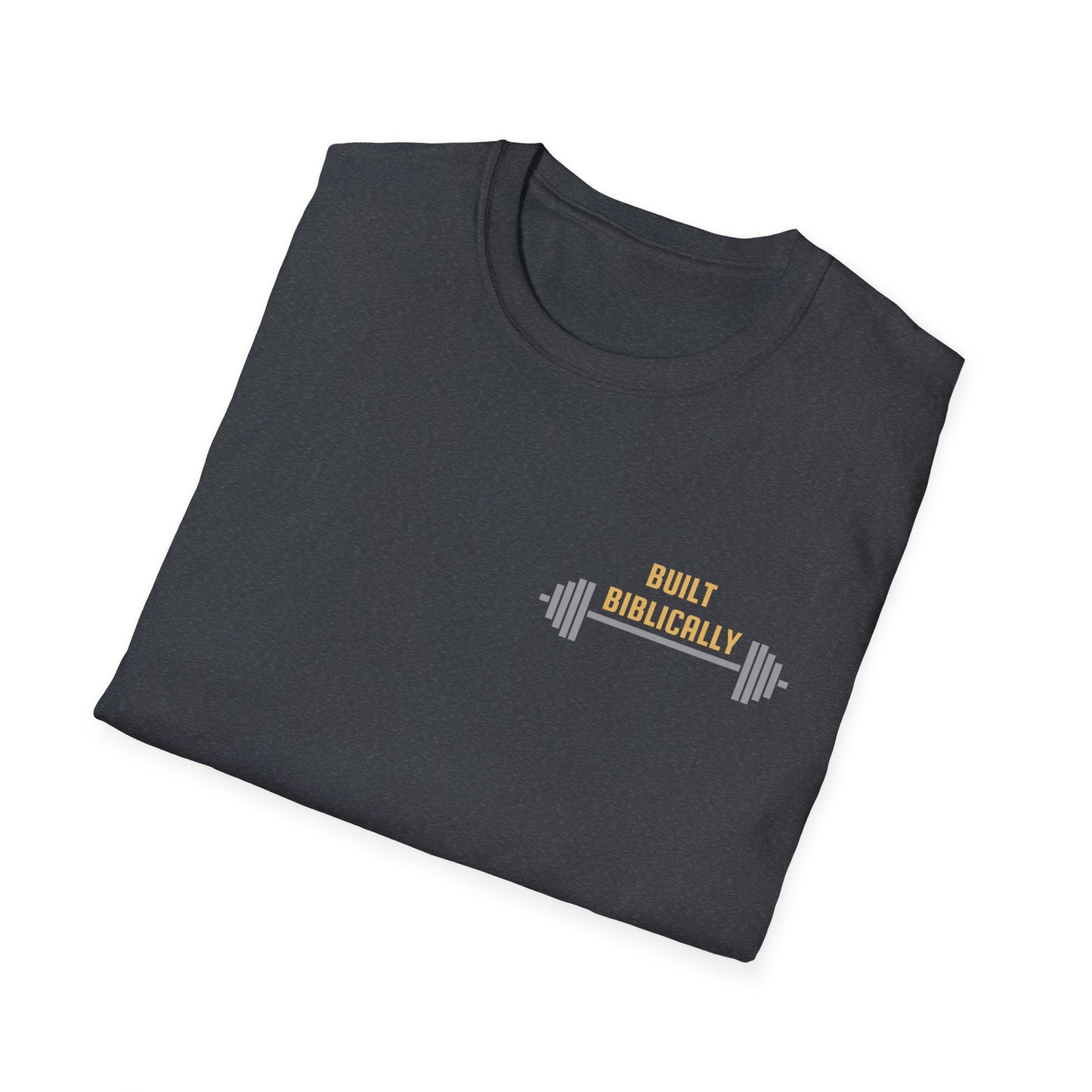 Unisex Softstyle T-Shirt - Powered by Christ, Philippians 4:13 White Text