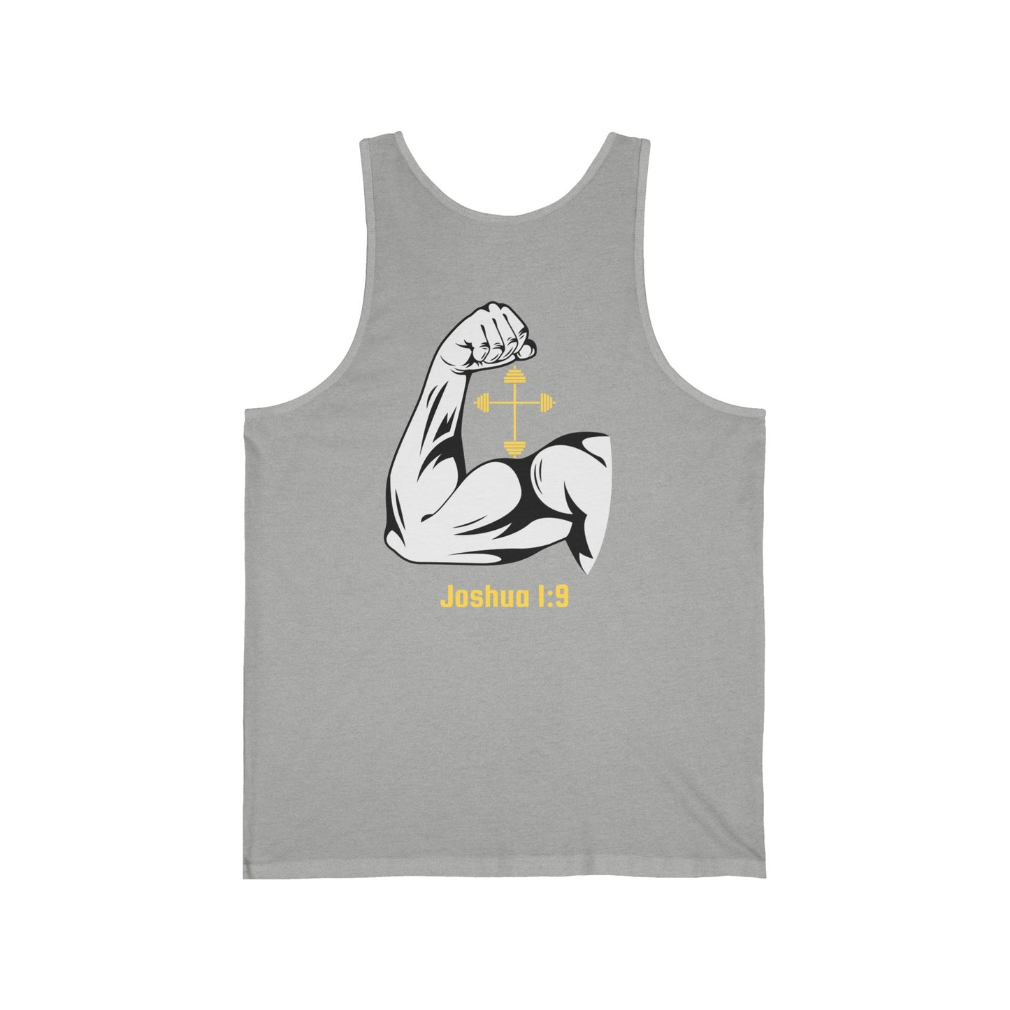Biblical Strength Unisex Jersey Tank Top - Built Biblically with Joshua 1:9