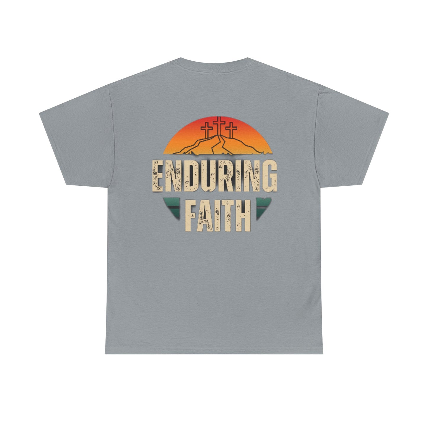 Unisex Heavy Cotton Tee - Built Biblically & Enduring Faith Design - Perfect for Faith-Based Fitness Enthusiasts