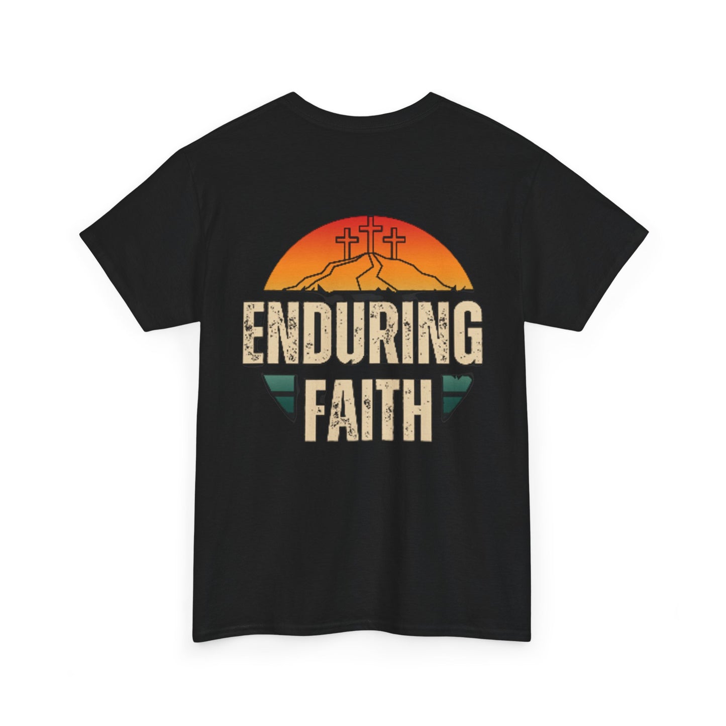 Unisex Heavy Cotton Tee - Built Biblically & Enduring Faith Design - Perfect for Faith-Based Fitness Enthusiasts