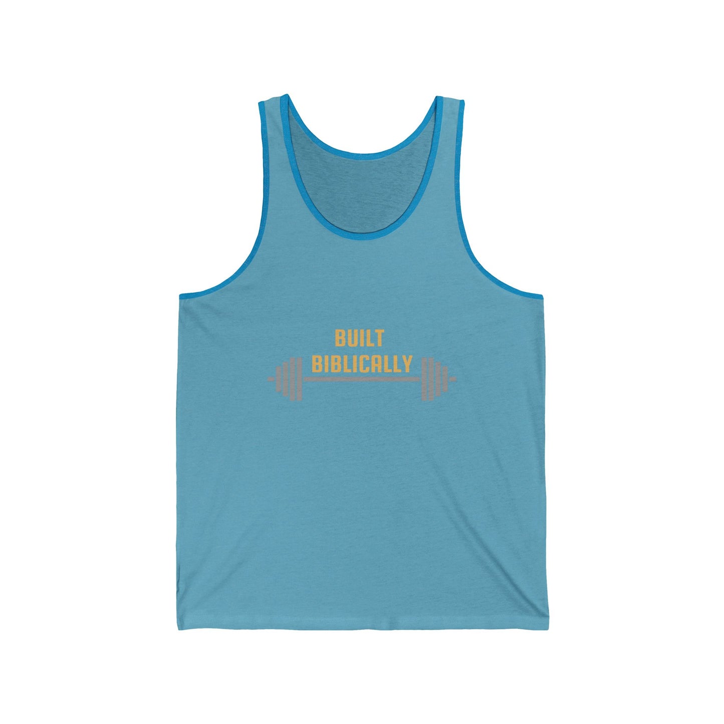 Biblical Strength Unisex Jersey Tank Top - Built Biblically with Joshua 1:9