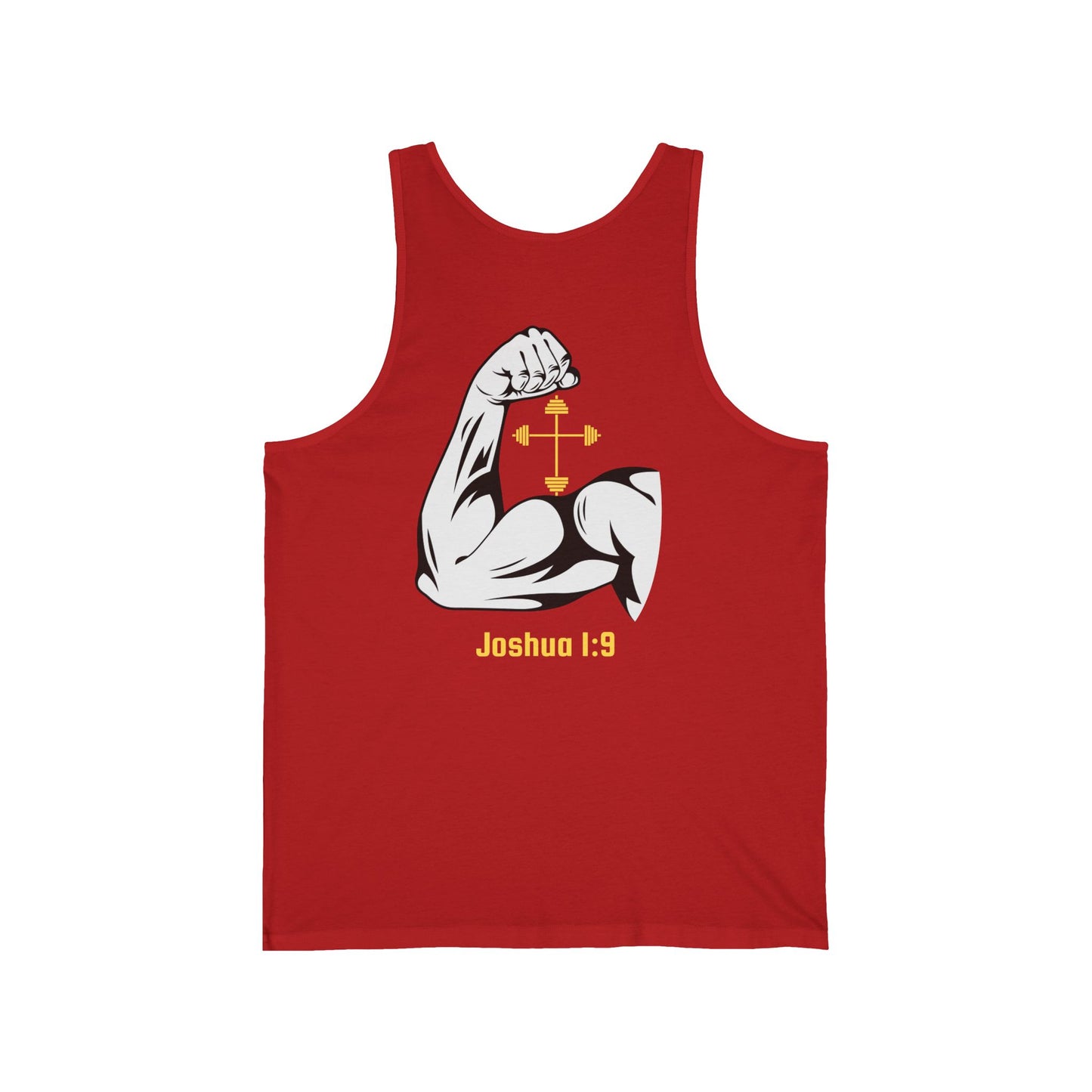 Biblical Strength Unisex Jersey Tank Top - Built Biblically with Joshua 1:9