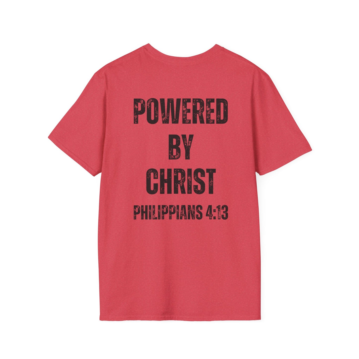Unisex Softstyle T-Shirt - Powered by Christ, Philippians 4:13
