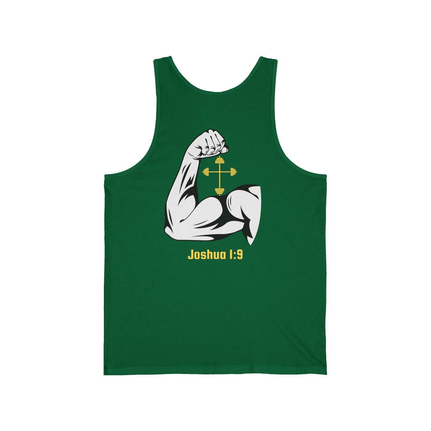 Biblical Strength Unisex Jersey Tank Top - Built Biblically with Joshua 1:9