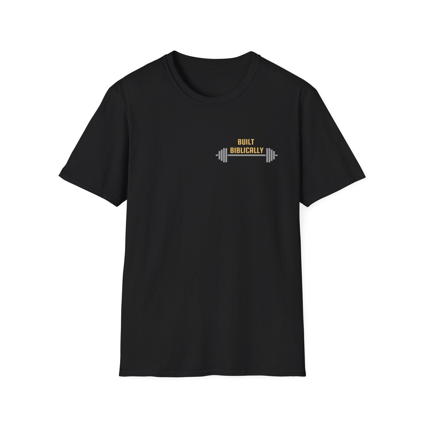 Unisex Softstyle T-Shirt - Powered by Christ, Philippians 4:13 White Text