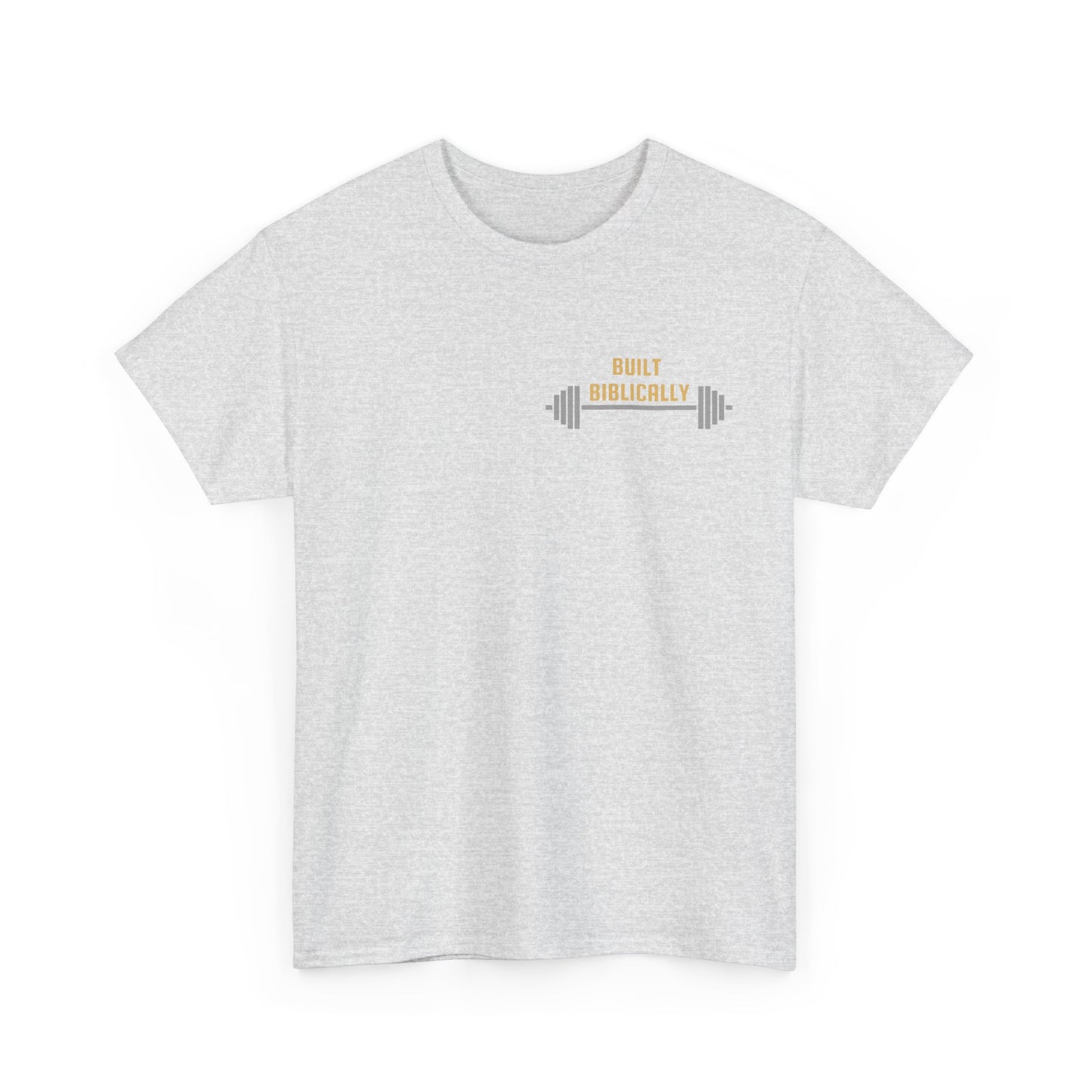 Unisex Heavy Cotton Tee - Built Biblically & RUN Design - Perfect for Faith-Based Fitness Enthusiasts