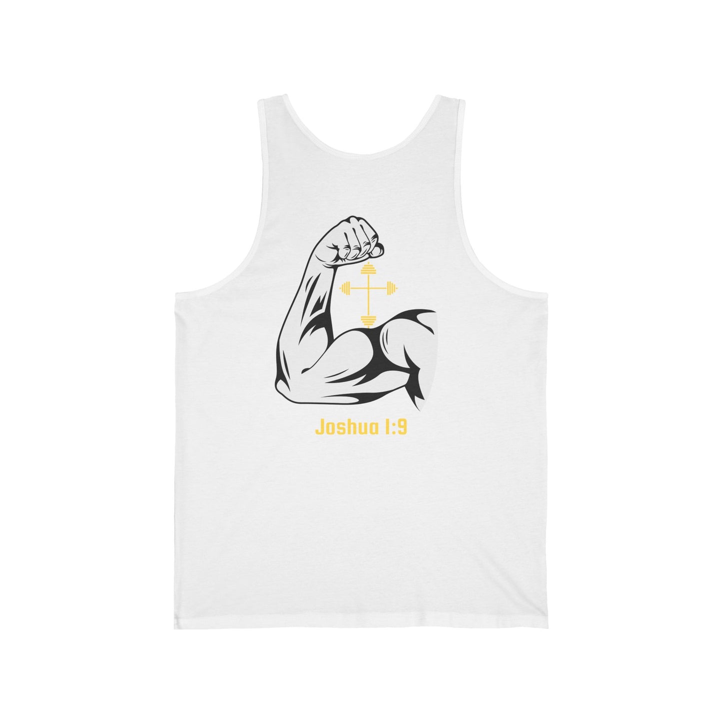 Biblical Strength Unisex Jersey Tank Top - Built Biblically with Joshua 1:9