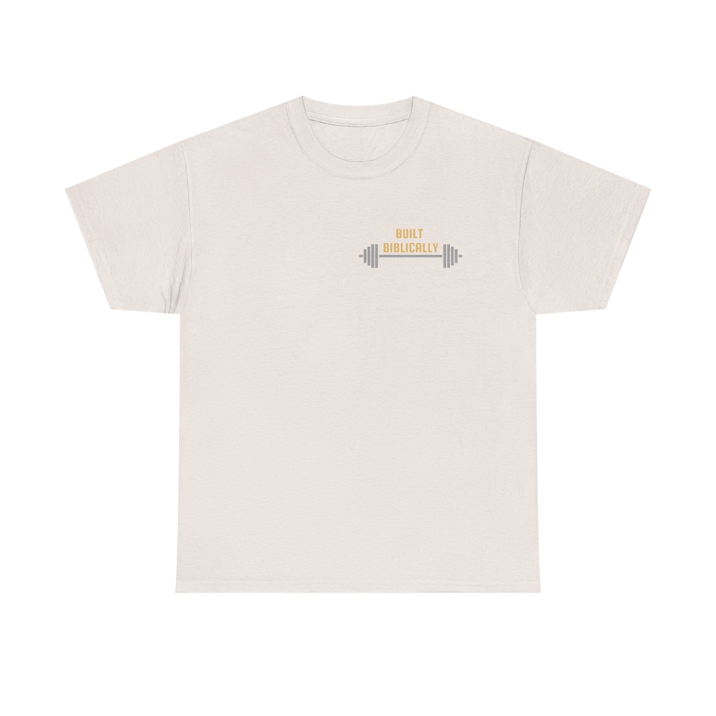 Unisex Heavy Cotton Tee - Built Biblically & RUN Design - Perfect for Faith-Based Fitness Enthusiasts
