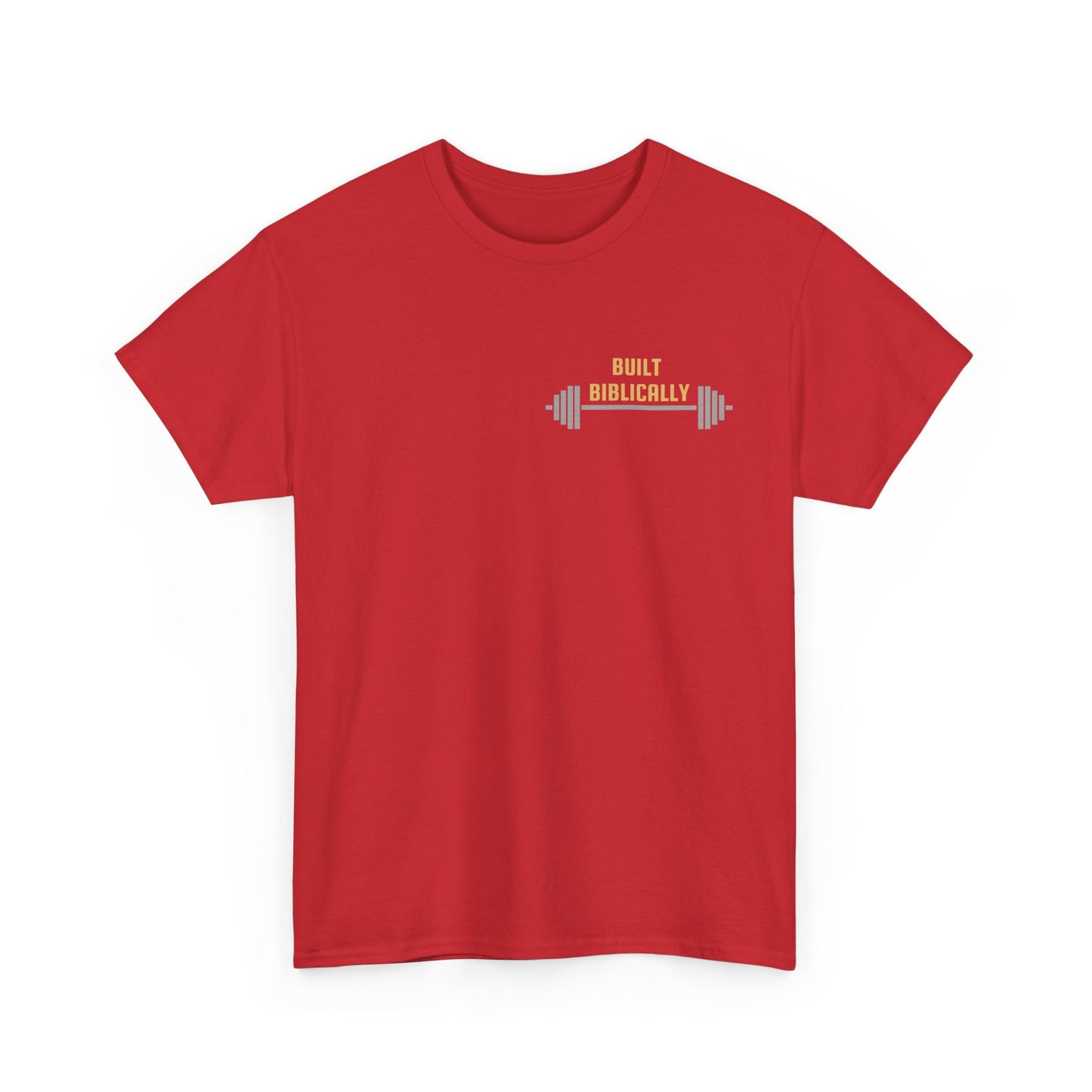 Unisex Heavy Cotton Tee - Built Biblically & RUN Design - Perfect for Faith-Based Fitness Enthusiasts