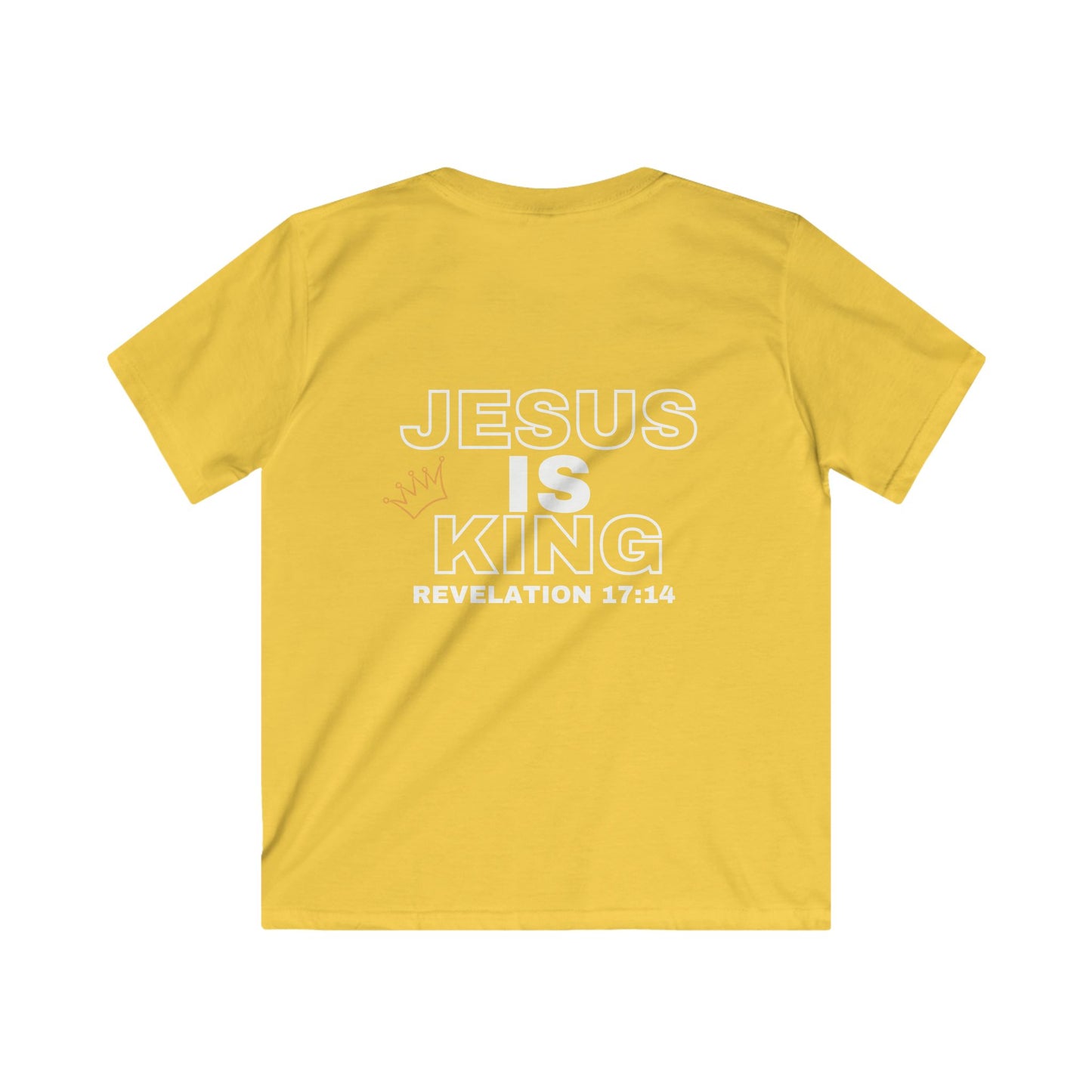 Kids Softstyle Tee - Built Biblically & Jesus is King Shirt for Faithful Youth